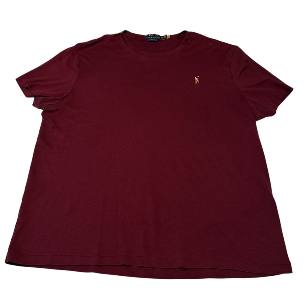 Polo Ralph Lauren Mens Burgundy T-Shirt Custom Slim Fit Embroidered Pony XXL